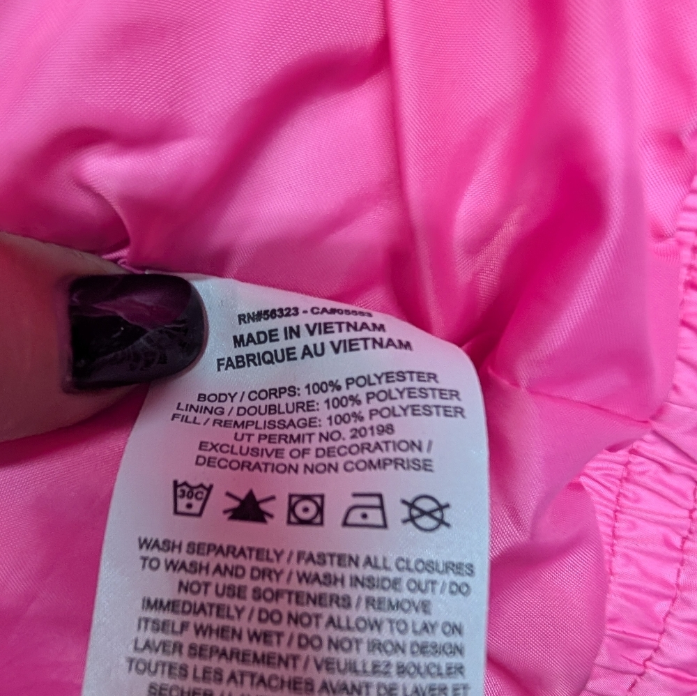 Nike Bright Pink Long Puffer Jacket with Hood - Picture 6 of 6